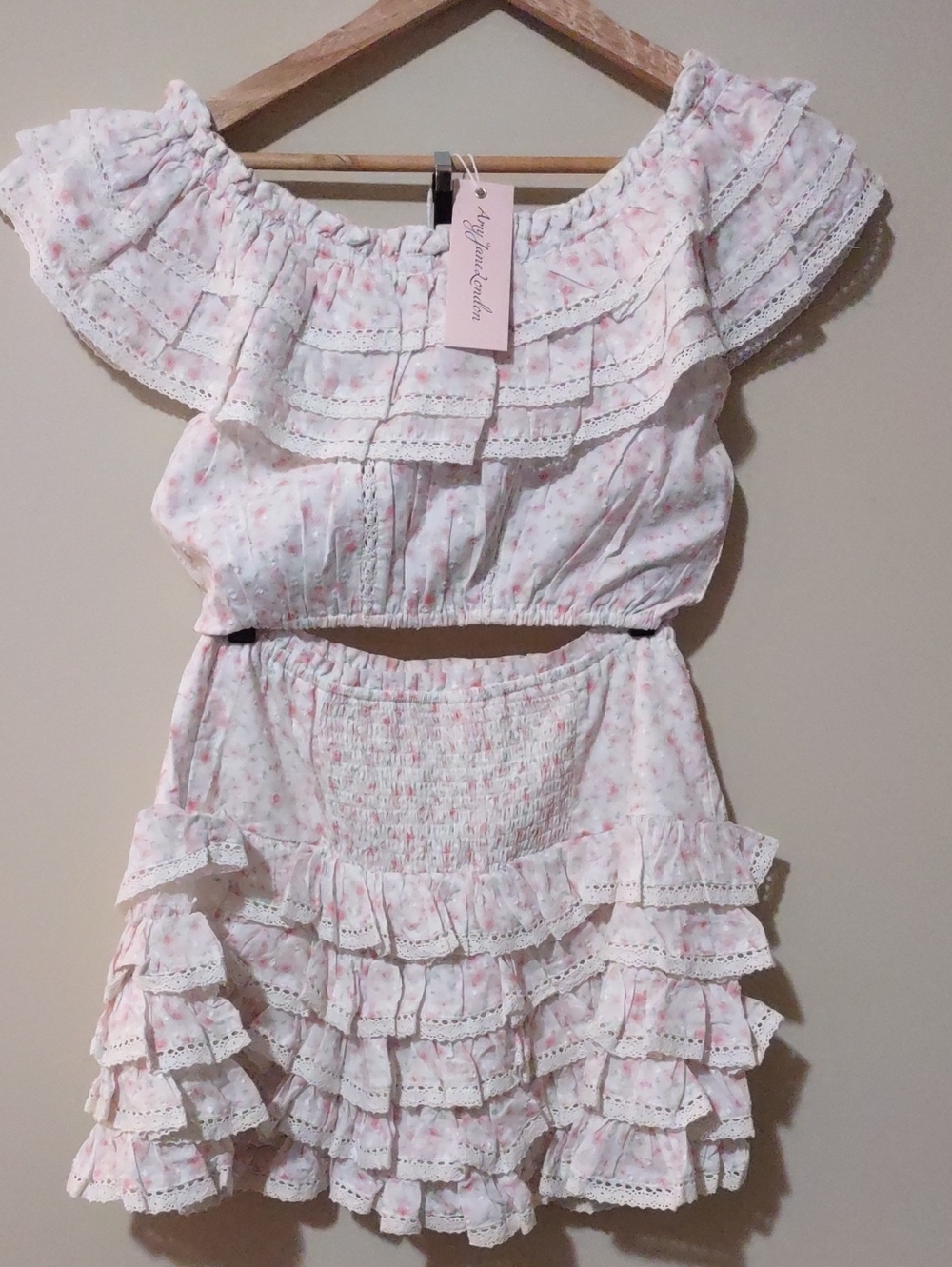 Brand New W/ Tags (NWT) Amy Jane London Gaia Co-Ord Crop Top & Mini Skirt Set XL